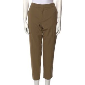 CHLOÉ Cropped Wool Blend Skinny Pants (size: 40) (color: Soften Brown)